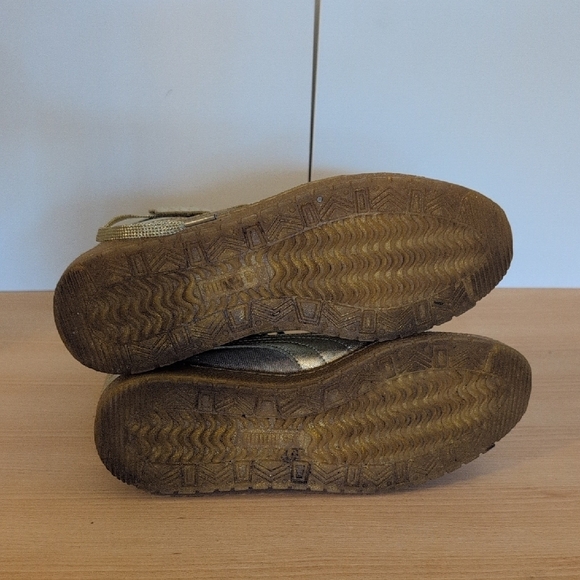 Puma, Sky, Leather, Metallic Gold Sneakers, High Tops, Size 9.5 - Picture 5 of 7